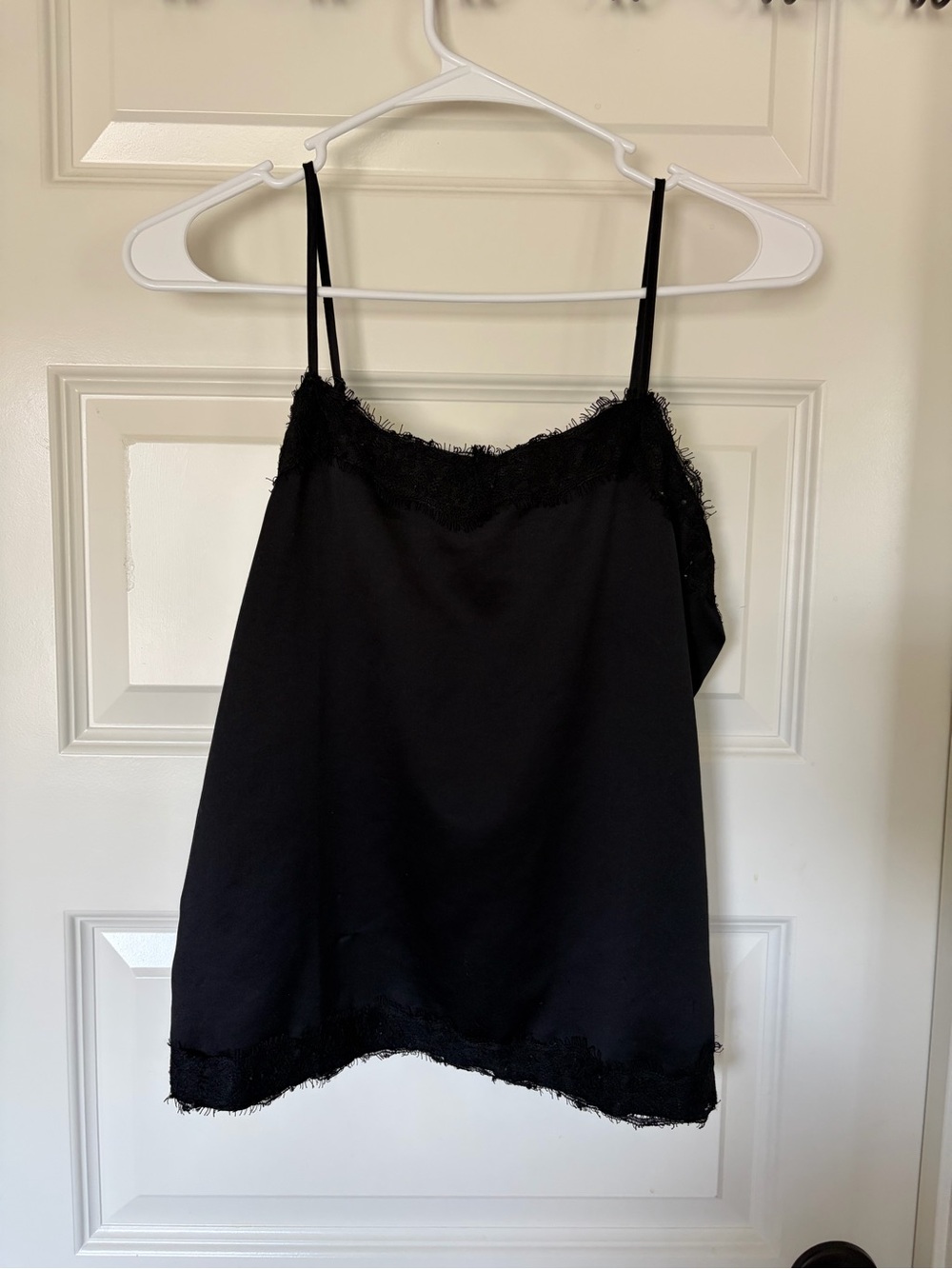 Fashion Nova Black Lace-Trim Slip Camisole